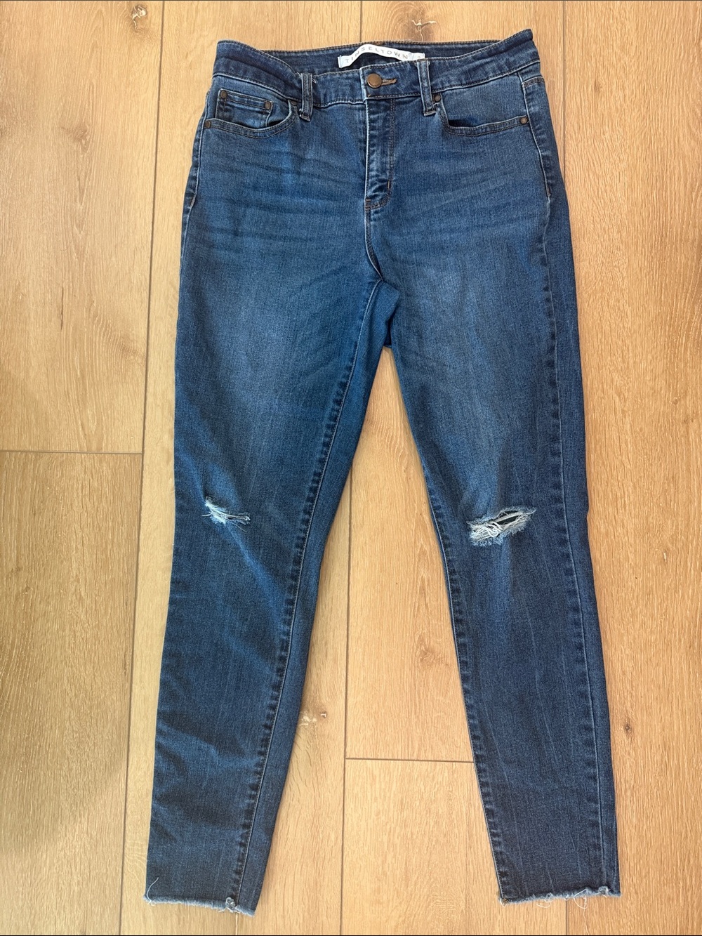 Tinseltown Dark Blue Ripped Skinny Jeans